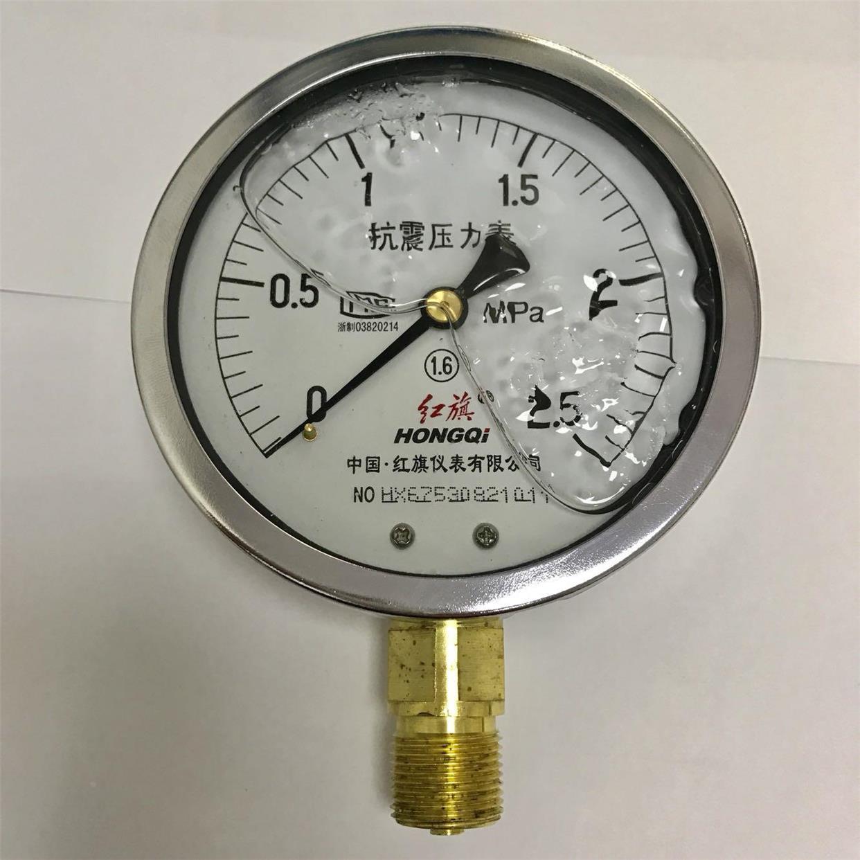 抗震压力表  yn100 0-2.5mpa m20*1.5 外壳直径100MM 10cm 径向