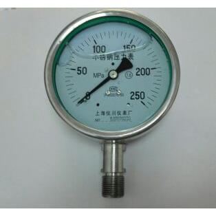 高压压力表 耐震不锈钢压力表 yn-100bf 0～250mpa 直径100mm