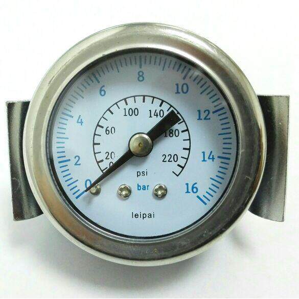 41mm 背后带固定支架轴向压力表 Y-40-Z 0-16bar 220psi 16公斤