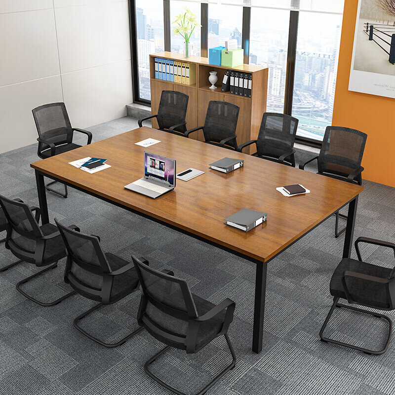 。钢架会议桌长桌简约现代小型洽谈办公桌培训工作台桌职员长条桌