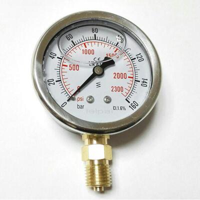 耐震压力表 cl.1.6% 立式 2300psi 160bar 直径62-68mm 牙m14x1.5