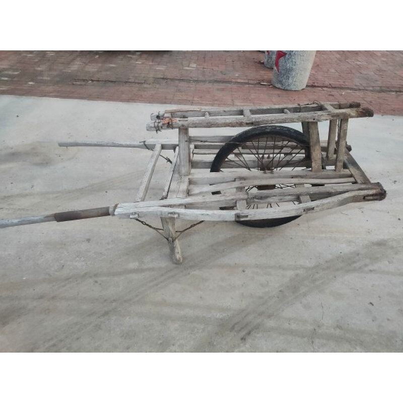 民俗小推车老农具木头车子怀旧收藏影视道具民俗馆道具老物件装