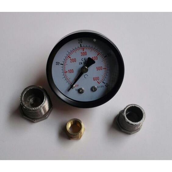 压力表带变径接头 压力表直径50mm 40bar 接头有1/8-1/4-3/8-1/2