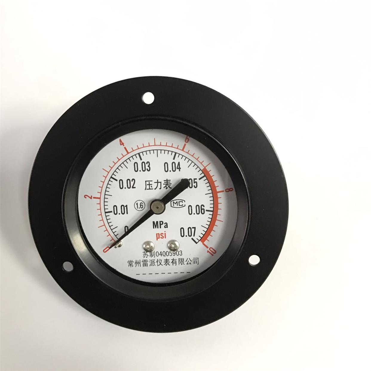 63mm 轴向压力表 背接头 压力0-10psi 0.07mpa 双刻度显示 y-60z