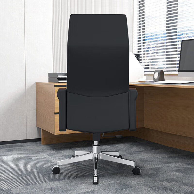 。办公椅电脑椅家用椅皮质转椅会议椅人体工学老板椅大班椅黑色椅