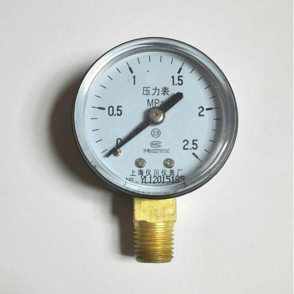 50mm 塑料外壳压力表 Y-50 0～2.5mpa npt1/4  美制铜锥度螺纹