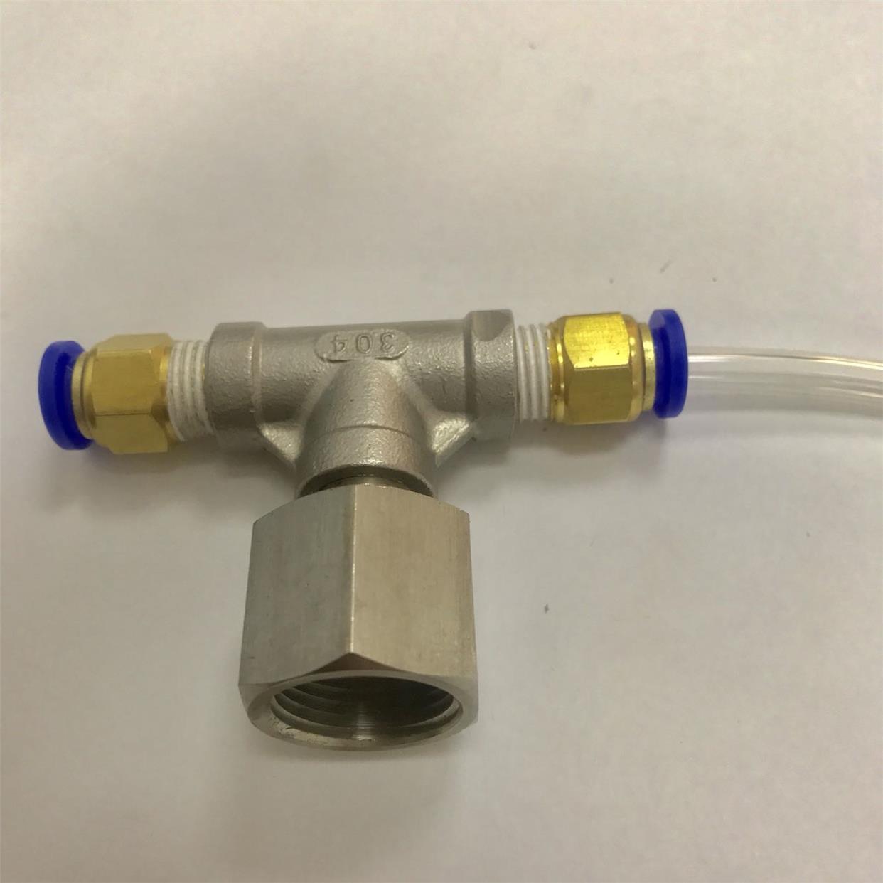 三通 一端内螺纹M20*1.5  另外两边接pu气管  气管规格 外径 8mm