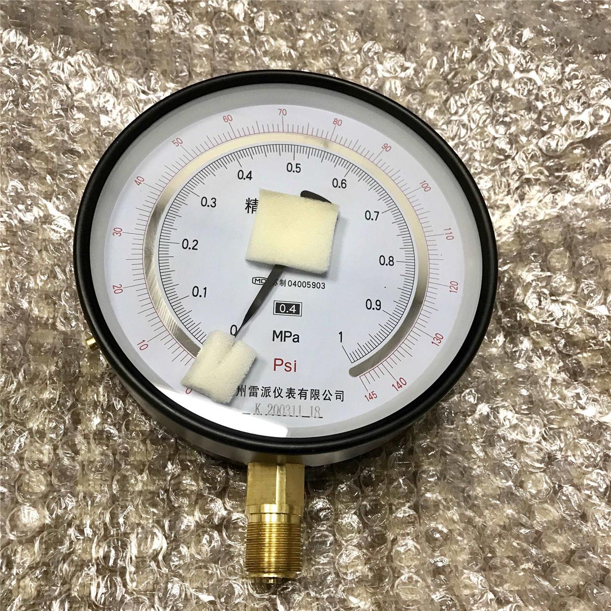 0.4级 双刻度精密压力表 雷派 yb-150a 1mpa145psi 150mm