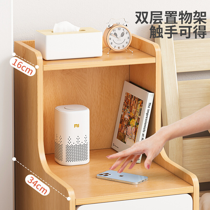 。床头柜置物架简约现代小型超窄简易床边迷你收纳柜出租房用储物