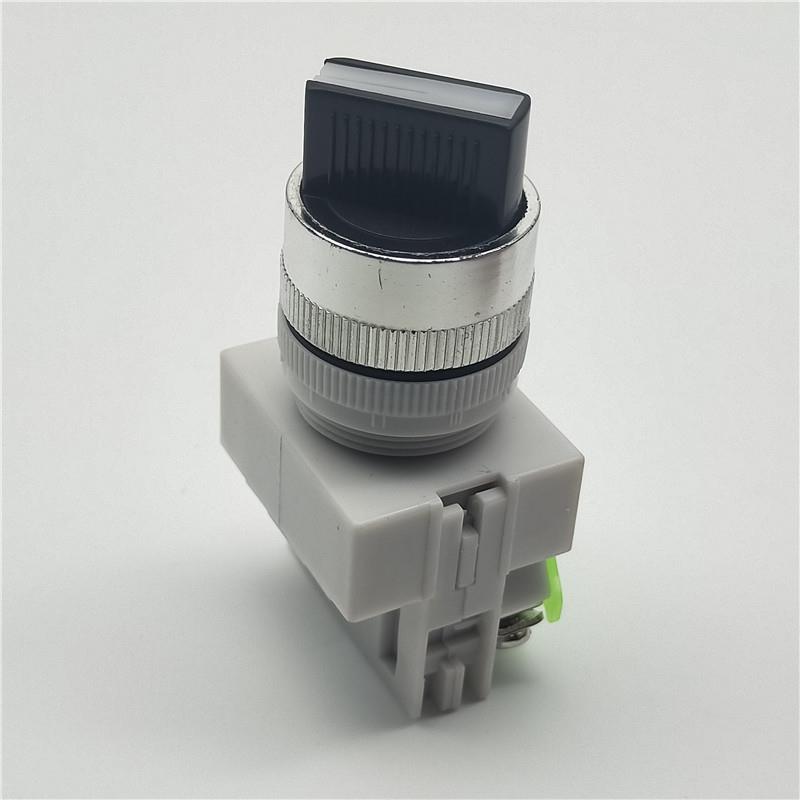 银点22MM(Y090)LAY37-10X2选择按钮开关2位两档选择自锁二档