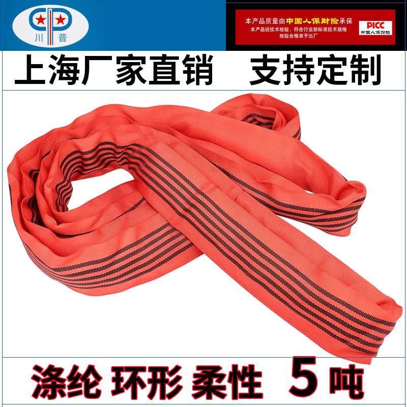 国标环形柔性吊装带 5吨1-12米红色圆形软港口行车起重工业吊带