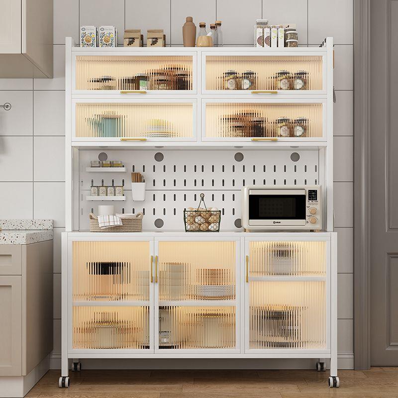 新疆包邮厨房置物架落地储物柜多层洞洞板收纳架小户型储物橱柜客