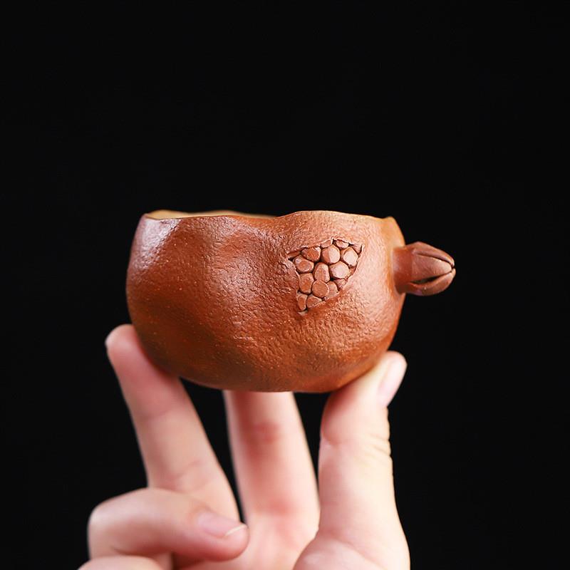 石榴紫砂杯宜兴纯全手工主人杯创意仿生茶具功夫茶杯品茗杯石榴