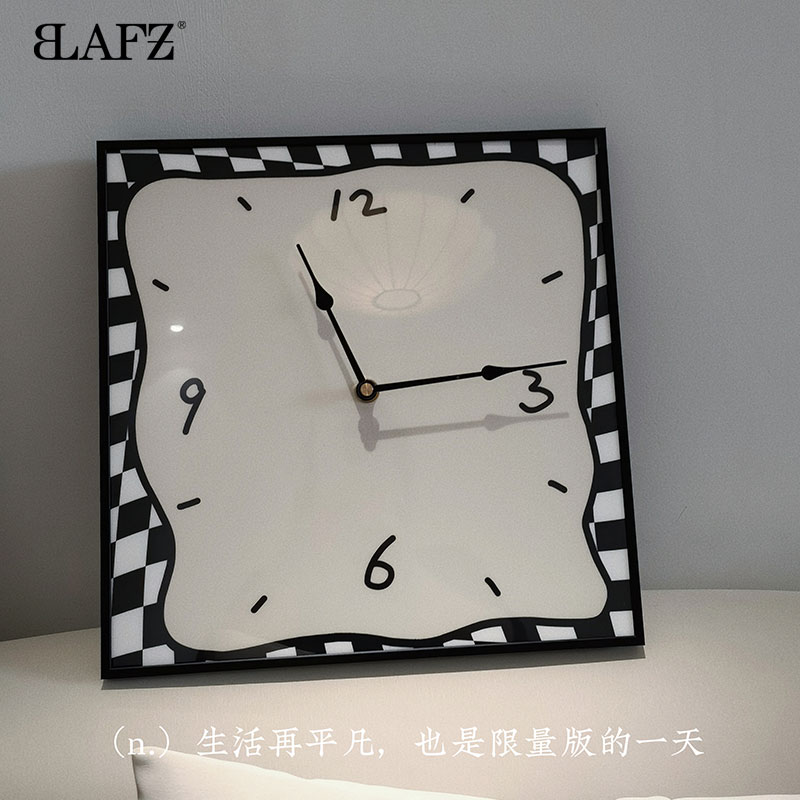 BLAFZ韩式原创设计涂鸦卡通艺术静音时钟摆台画遮挡电表箱挂钟表
