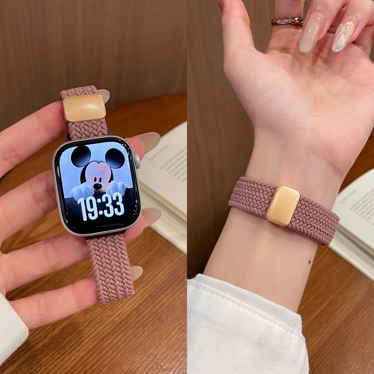 适用iwatchs11苹果手表带s10细款磁吸扣表带applewatch9尼龙编织替换带iWatch10/8/7运动se小众ultra3代夏款