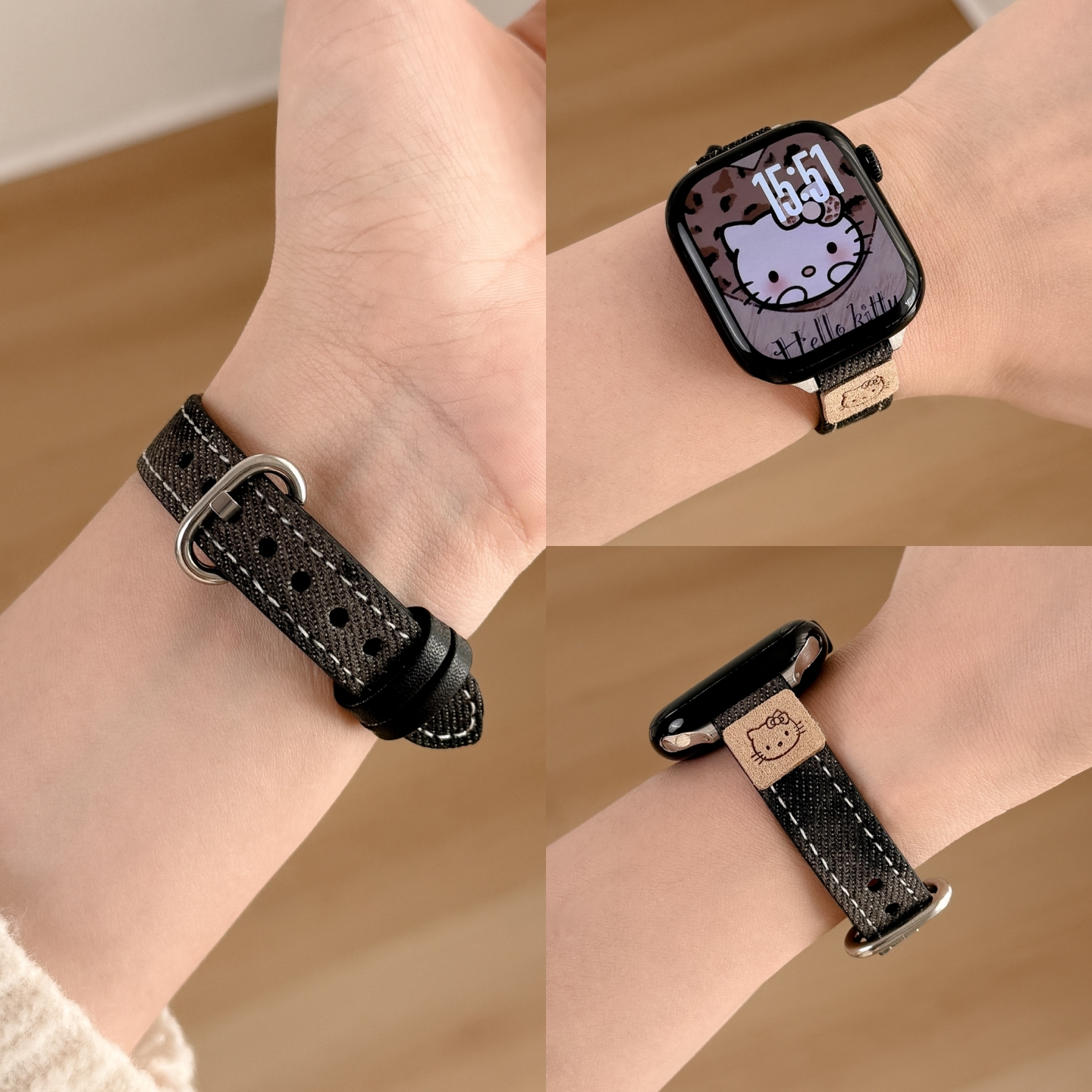 适用苹果手表s11表带复古牛仔