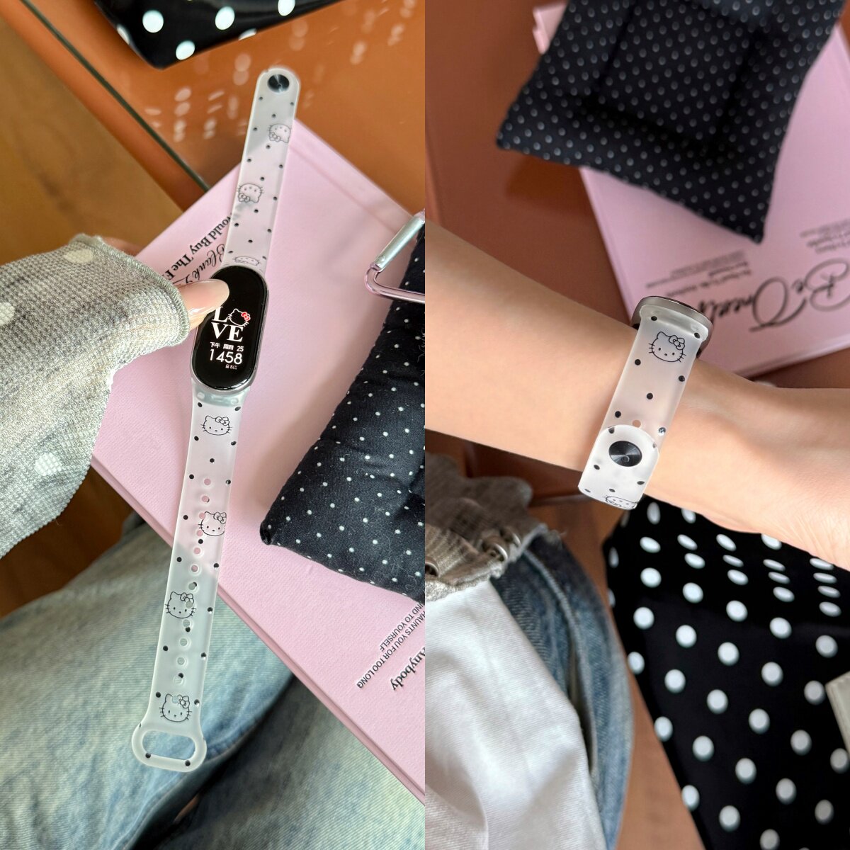 10nfc波点凯蒂猫TPU半透明表带