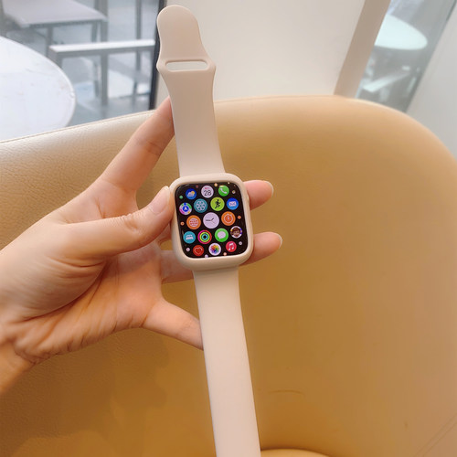 适用iwatch表带硅胶保护壳一体