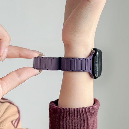 细款磁吸适用苹果S11手表表带iwatch11手表带applewatch10硅胶S10腕带SE3官方新款S9女款S8运动S7男6高级秋冬