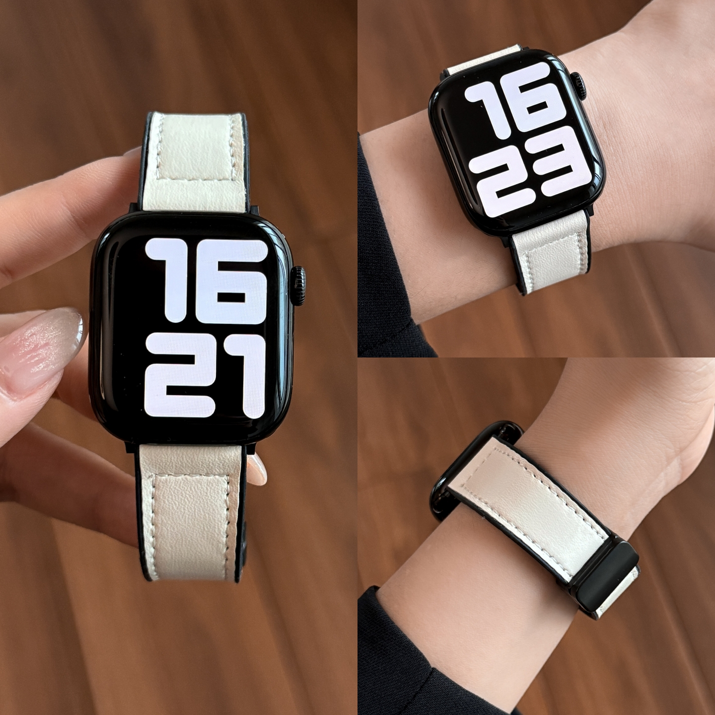 适用iwatchs11手表带11磁吸扣s10苹果手表applewatch10高级感s9男款se2女生s8疯马纹皮ultra3秋冬s7运动腕带