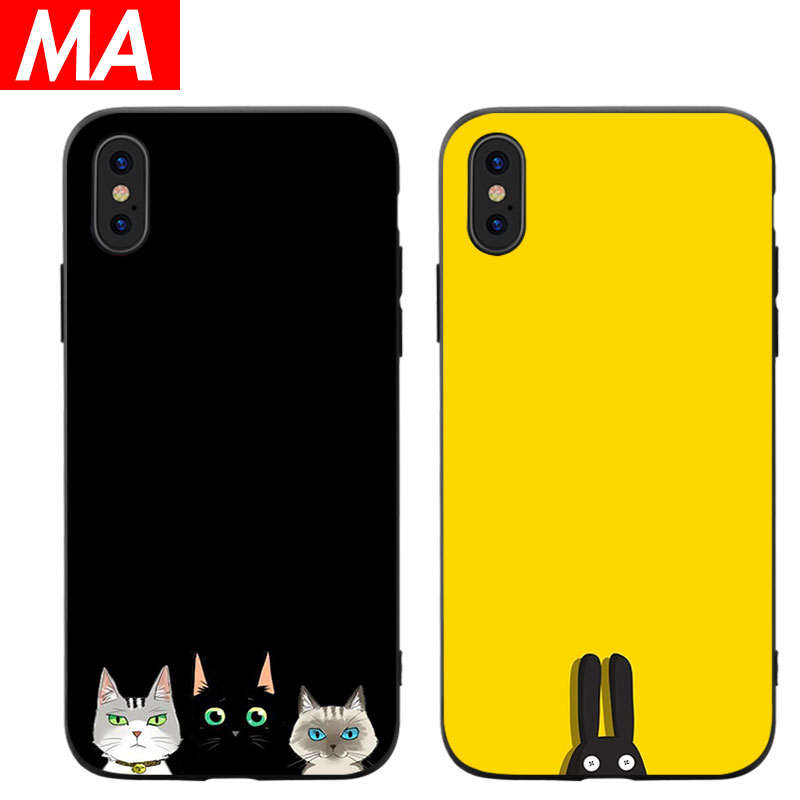 MA ºÚµ×ÈýֻСèiphonexÊÖ»ú¿Çxr¿É°®²å»xs¹è½ºÈí¿ÇxsmaxÍÃ×ÓÆ»¹û11/11pro/promax±£»¤Ì×i8ºó¿Çi7plusÄÐÅ®¿Ç