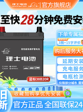 理士汽车蓄电池38B20R适用于江淮iEV奇瑞电咖哪吒特斯拉熊猫MINI