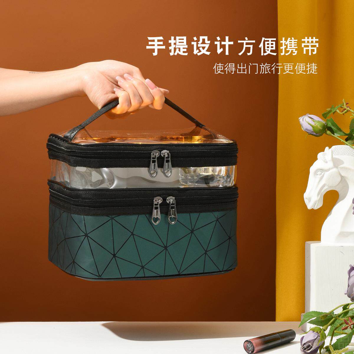 新款双层化妆大包女士多功能