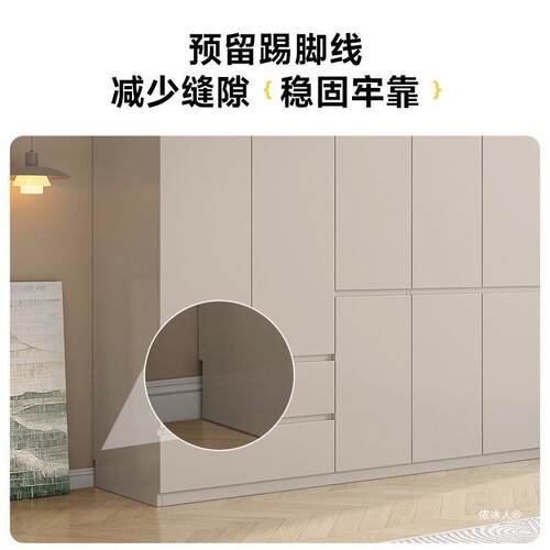 衣柜家用卧室实木大衣橱轻奢柜子组合收纳柜现代简约