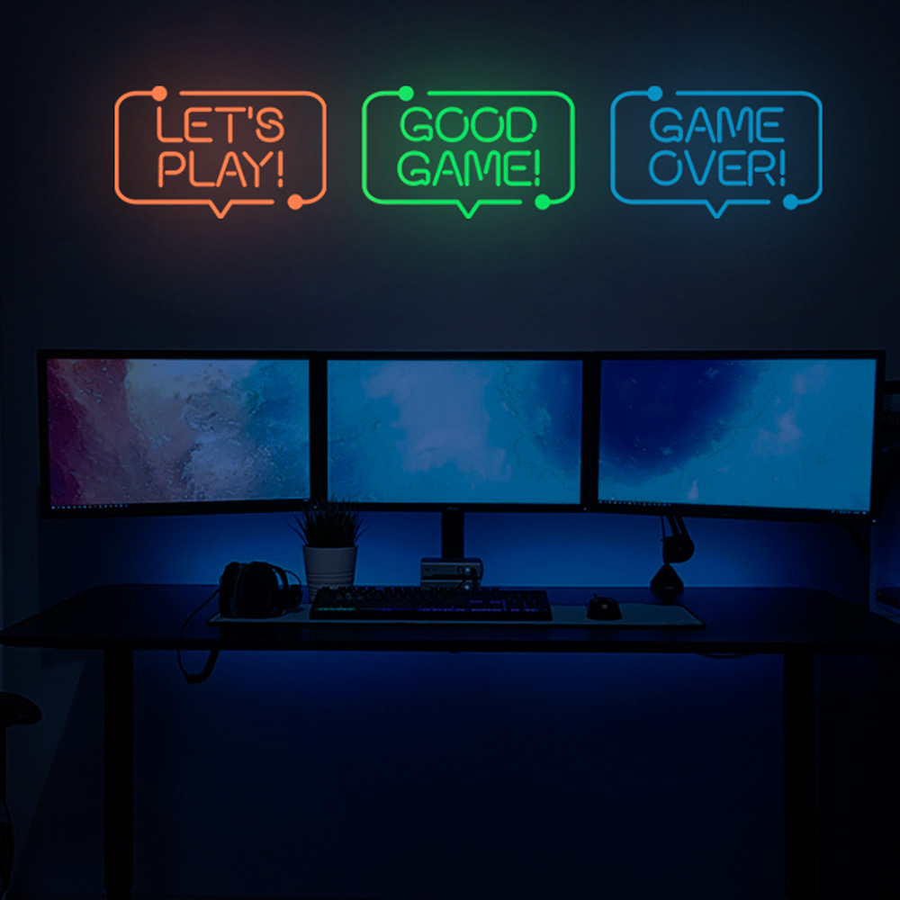 YGP048创意游戏game夜光贴儿童房网吧装饰自粘彩色荧光墙贴纸