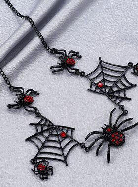 万圣节黑色蜘蛛项链Halloween Black Spider Necklace