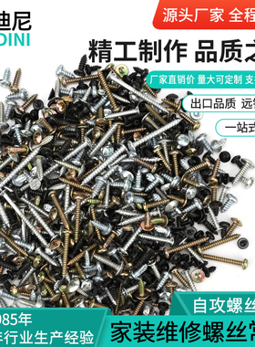 镀锌十字自攻螺丝大全混装3M4M5M6家装DIY维修平头圆头大扁头螺钉