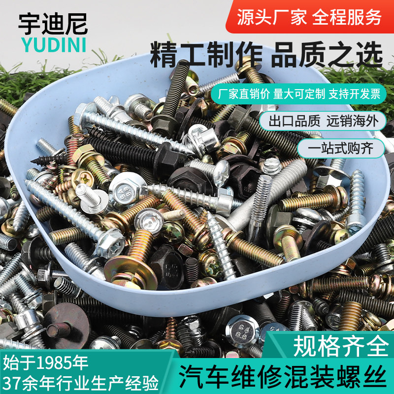 混装螺丝汽车螺栓法兰面摩托车维修螺栓组合六角大全电瓶车修理厂