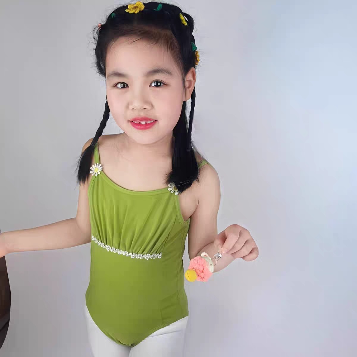 儿童舞蹈练功服雏菊吊带夏季套装