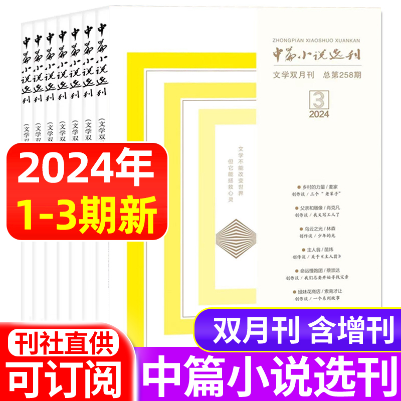 中篇小说选刊杂志2024年1-6月1/2/3期/含增刊/2023年2-6期/全年订阅双月刊文学中长篇小说选刊精选读物散文诗歌小说月报 书籍/杂志/报纸 期刊杂志 原图主图