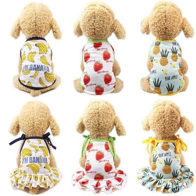 Summer Pet Couple Outfit Dog Dress T shirt for Small Dogs Fa