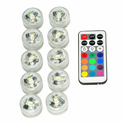 10pcs nderwater Lamp Waterproof Multi Color LED Light with R