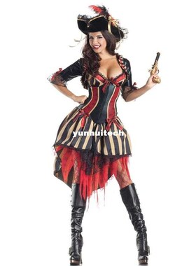 Halloween Costume for Women Captain Pirate Costumes Adult Wo