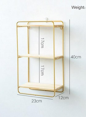 Multi-layer Wrought Iron Wooden Storage Shelf Racks Simple W