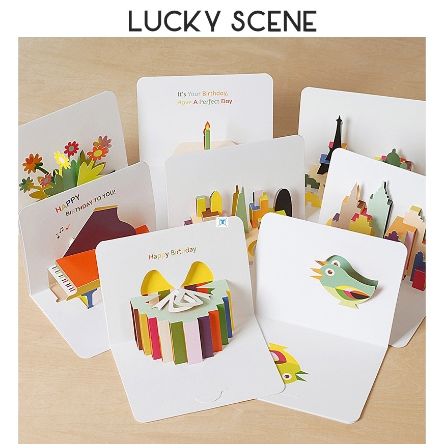 3D Pop-Up Cards Birthday Card Thank-you Girl Kids Wife