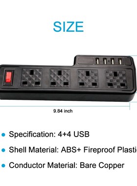 Power Strip Surge Protector USB Extention Sockets 4 Way UK