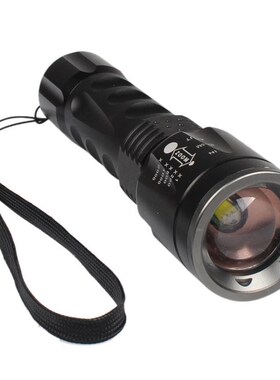 Black 2000Lumens XML-T6 LED Zoomable Focus Flashlight Torch