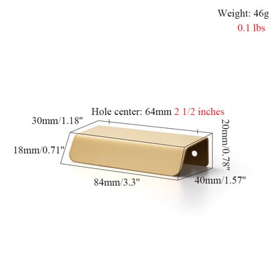 Modern Brass Hidden Handle Cabinet Handles Sliced Finger Pul