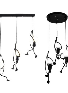 Iron Climbing Man Chandelier Ceiling Light Lighting Bedroom