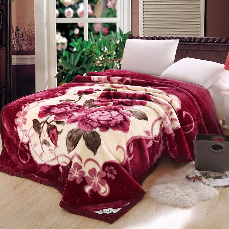 Raschel winter double layer thick blanket Cobertor quilt 毯