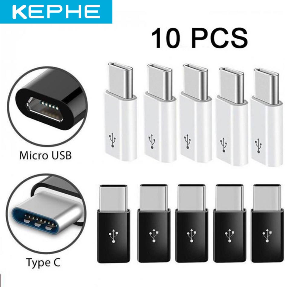 10PCS Type C Adapter Male to Micro USB Female USB C OTG Ada