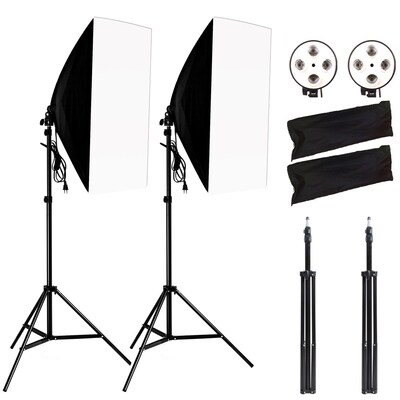 Photography Softbox Lightbox Kit 2PCS Soft Box PCS Light Sta