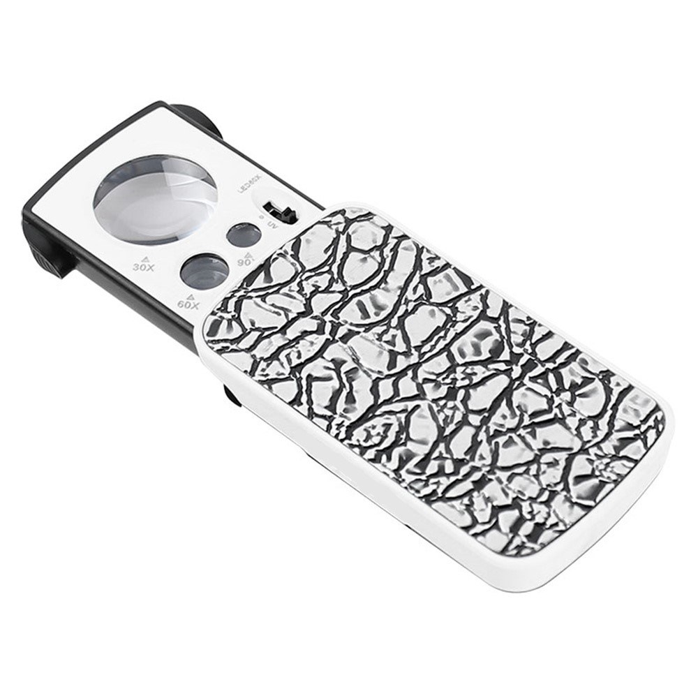 30X 60X 90X Magnifier LED UV Jewelry Appraisal Reading High