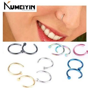 Nose ring steel gold black blue purple green piercing orname