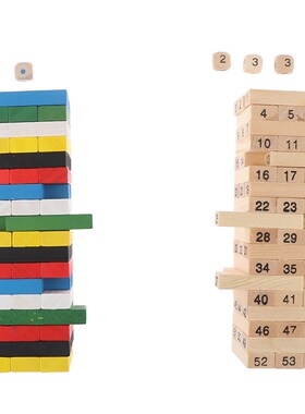 Creative Novel Wooden Digital Jenga Building Block Brain Ga
