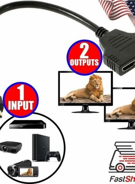 HDMI Splitter 1 Input Male To 2 Output Female Port Cable Ad